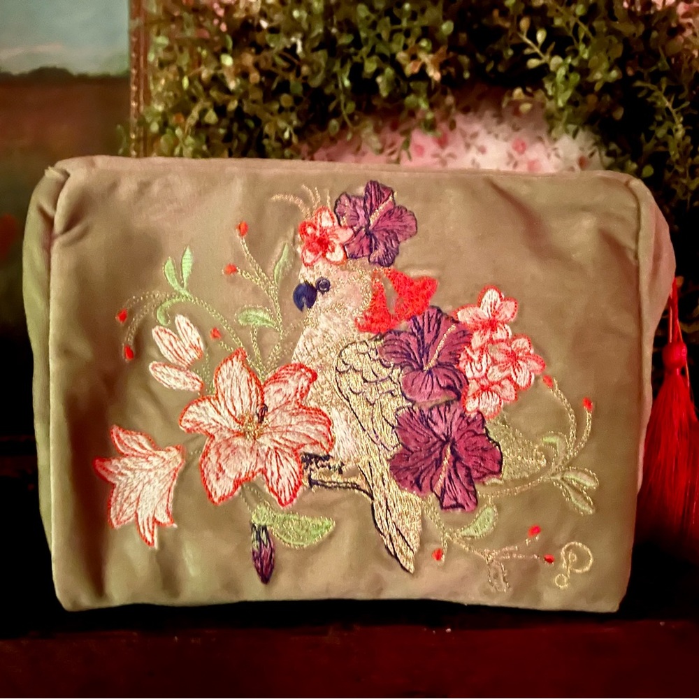 Charming Embroidered Cosmetic Pouch